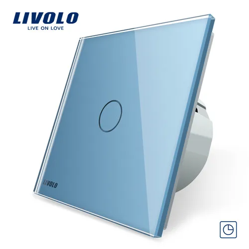 Timmer Switch Livolo Роскошный настенный сенсорный датчик переключатель, выключатель света, выключатель питания, Хрустальное стекло, розетка питания, многофункциональные розетки, бесплатный выбор - Цвет: Timmer Switch