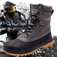 

Big Size 39-48 Brand Men's Military Boots Quality Army Tactical Boots High Top Outdoor Hiking Shoes Anti-collision Training Boot