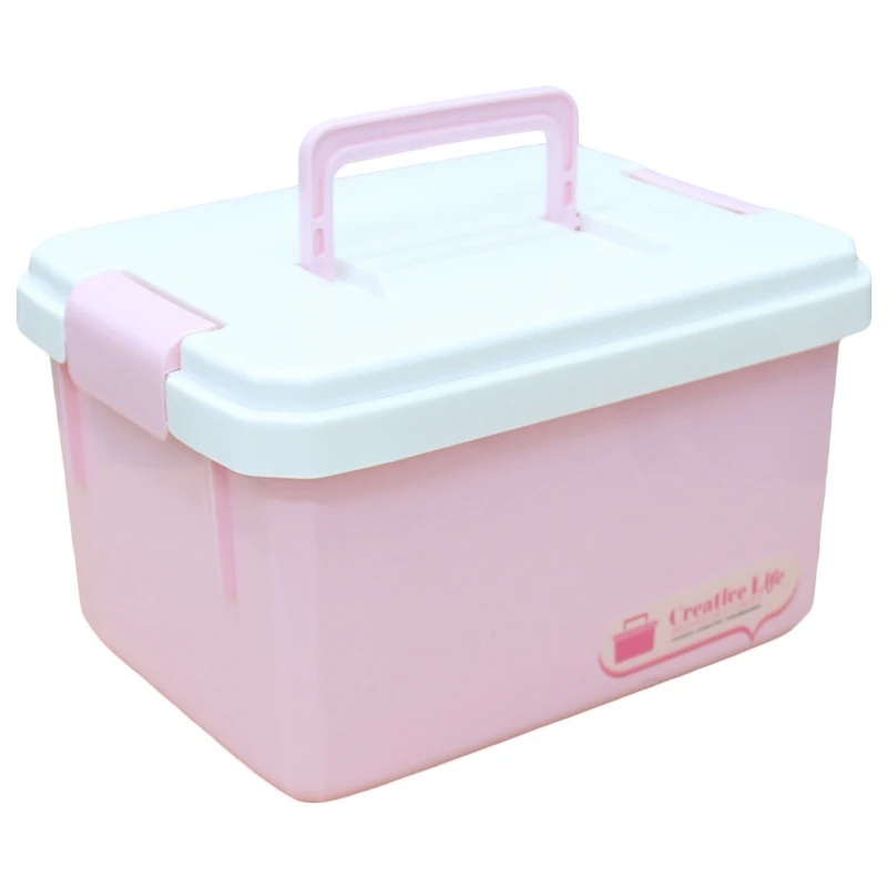 Новая многофункциональная коробка для хранения, пластиковая коробка первой помощи, медицинский набор, медицинская коробка, органайзер для таблеток, портативный бытовой Органайзер - Цвет: Pink