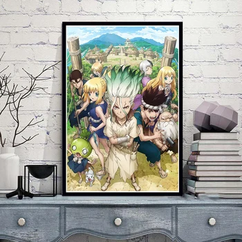 

Nordic Canvas Painting Poster Printed Anime Dr.STONE Ishigami Senku Shishio Tsukasa Pictures Home Decoration Living Room Modular