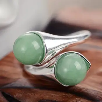

Fashion jewelry wholesale Luxury Girls Ring New Natural Green gem Click Red Black Green jade RINGS 6 7 8 9# for w