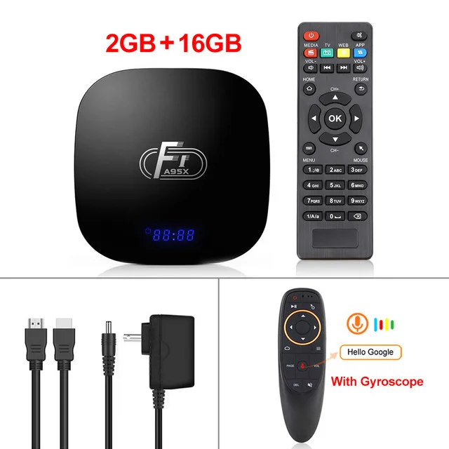 2GB 16GB G10 Gyro Smart tv Box A95X F1 Amlogic S905W 4K 2GB 16GB 2,4 GHz WiFi медиаплеер H.265 4K Android 8,1 Android tv Box PK h96mini Youtube - Цвет: 2GB 16GB G10 Gyro