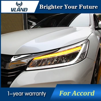 

LED Strip Front Light for Honda Accord Headlights 2016 2017 2018 Full LED Head Lamp LED Beam Projector DRL