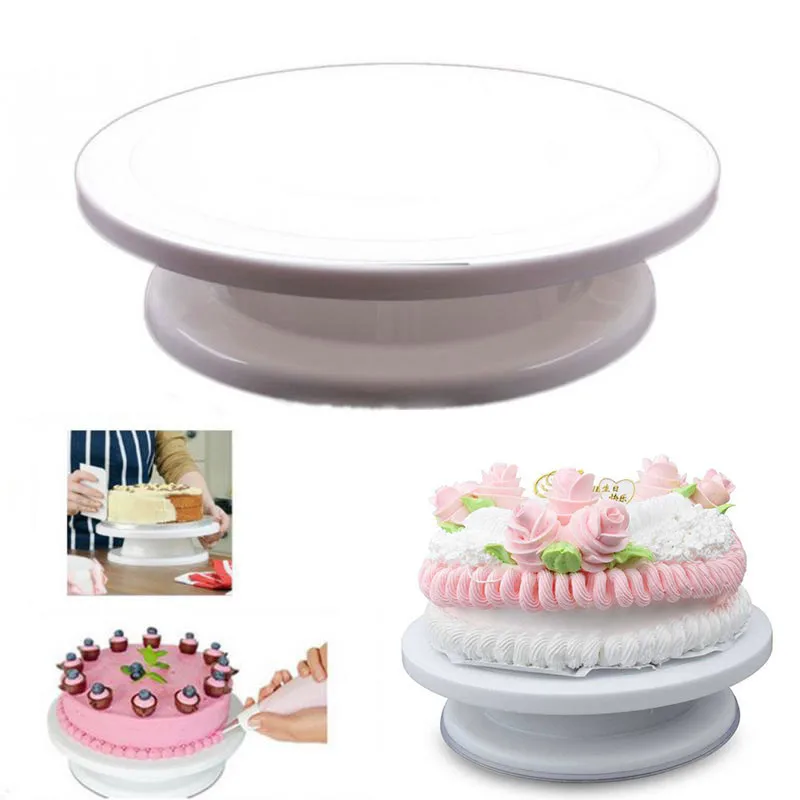 New DIY Cakes Decorating Icing Rotating Turntables Cake Stand Round