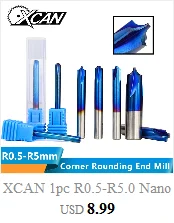 XCAN 1 шт. 1-12 мм с синим покрытием 3 флейты карбида концевые фрезы алюминиевый режущий фрезы Спиральные Фрезы с ЧПУ Концевая фреза