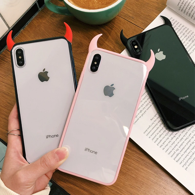 Симпатичный дьявольский Рог акриловая фотография для iPhone11 XR Pro XS Max 6 6S 7 8 Plus