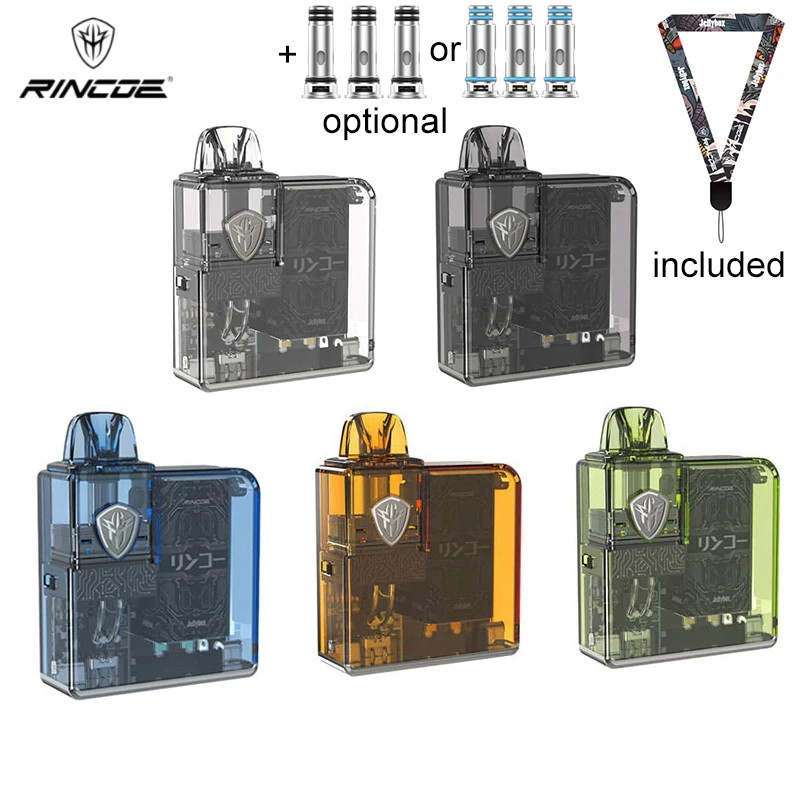 

Original Rincoe Jellybox Nano Pod Kit Built-in 1000mAh Battery 2.8ml Pod Cartridge 10-30W Mesh Coil Vape Electronic Cigarette