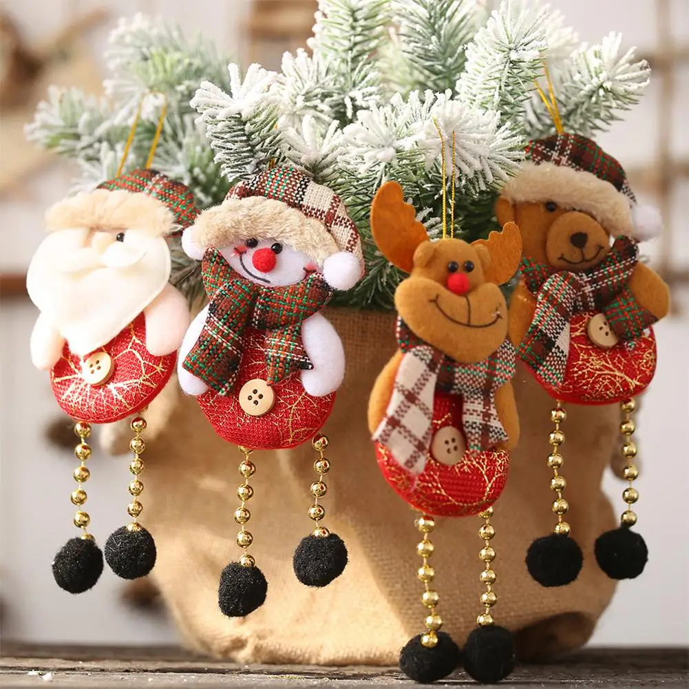 

Santa Claus Doll Ornament Snowman Elk Christmas Tree Pendant Home Door Handles Party Decoration Gift