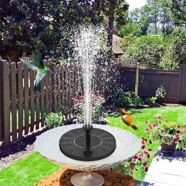 Fontaine Solaire Extérieur 1.4W, Pompe Bassin Solaire avec Batterie et 6  Buses, pour Bain d'oiseaux Aquarium Jardin Fontaine