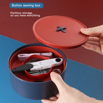 

Button Shape PP Sewing Kits Household Multifunction Kitting Needles Box with Sewing Needles Travel Portable Knitting Tool