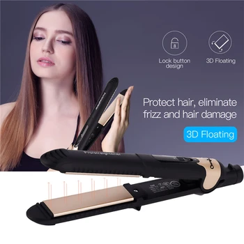

Professional Straightening Styling 2 In 1 Ceramic Flat Irons Straightener Curler Salon Wet & Dry Hairdress Care Curling Tools 45