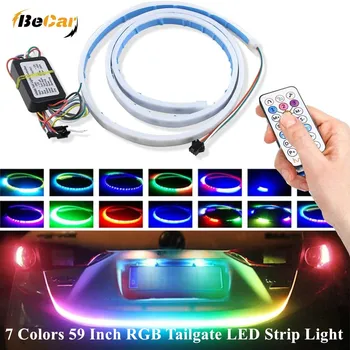 

7 Colors 59 Inch/49 Inch Tailgate LED Strip Light RGB Streamer Running Light for Car Trunk Cargo Lights Turning Signal Lamp