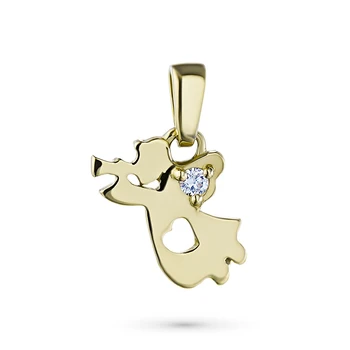 

Pendant in yellow gold with a diamond