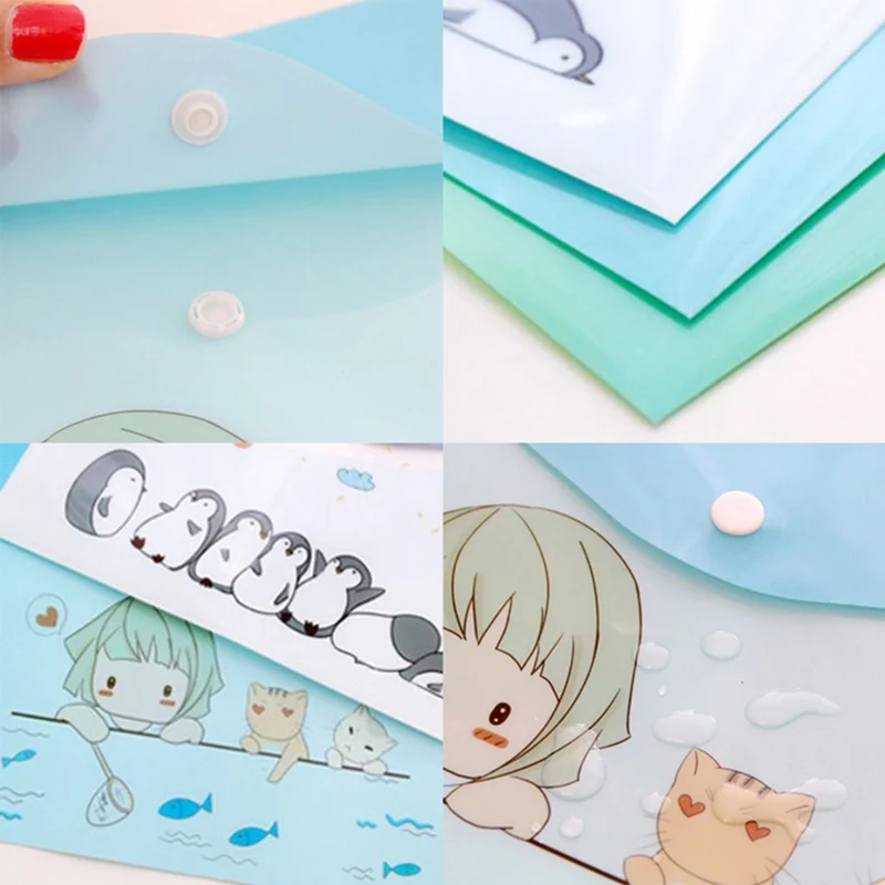 1 шт. водонепроницаемый мульти Карманный пластиковый Kawaii Складная Сумка для документов органайзер для бумаг чехол офисные школьные канцелярские принадлежности