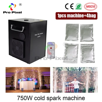 

1pcs with 4 bags Ti Powder 750W Smokeless Cold Spark Firework Machine DMX And Remote Control For Wedding Stage