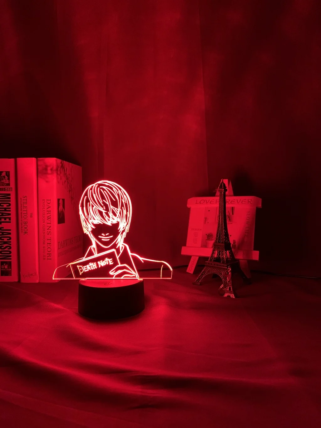 Yagami – Lâmpada noturna de LED de acrílico, presente de anime, nota de  morte, para decoração de quarto infantil, luz noturna