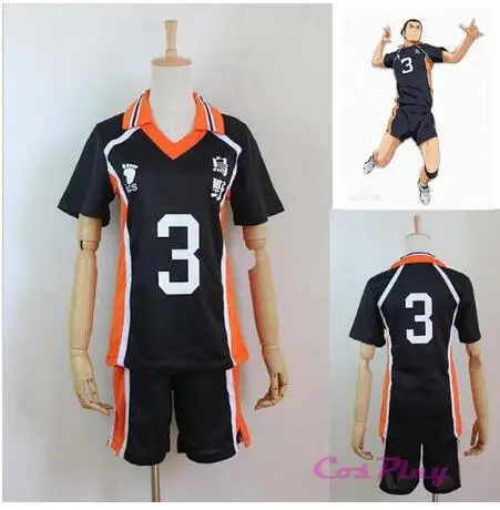 Haikyuu Аниме Haikyuu! Karasuno средней школы#3 Azumane Asahi волейбол клуб костюм для косплея Джерси Спортивная униформа M L XL XXL - Цвет: Haikyuu