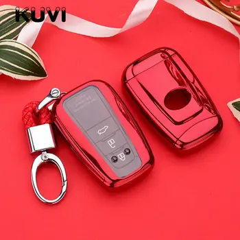 

Tpu+Pc Car Key Holder Cover Case Shell Chain For Toyota Camry Corolla C-HR CHR Prado 2018 Key Protection