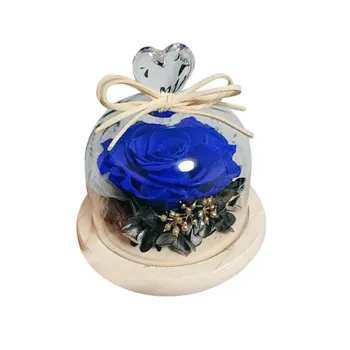 

Exquisite Rose Home Wedding Party Decoration Everlasting Flower With Glass Cover Gift Box Valentine's Day Gift