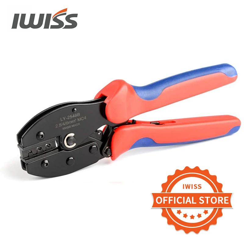 IWISS LY-2546B MC4 Connectors Crimper pliers for Solar Panel PV Cable Crimping Tool AWG 14.12.10 (2.5,4,6.0 mm )