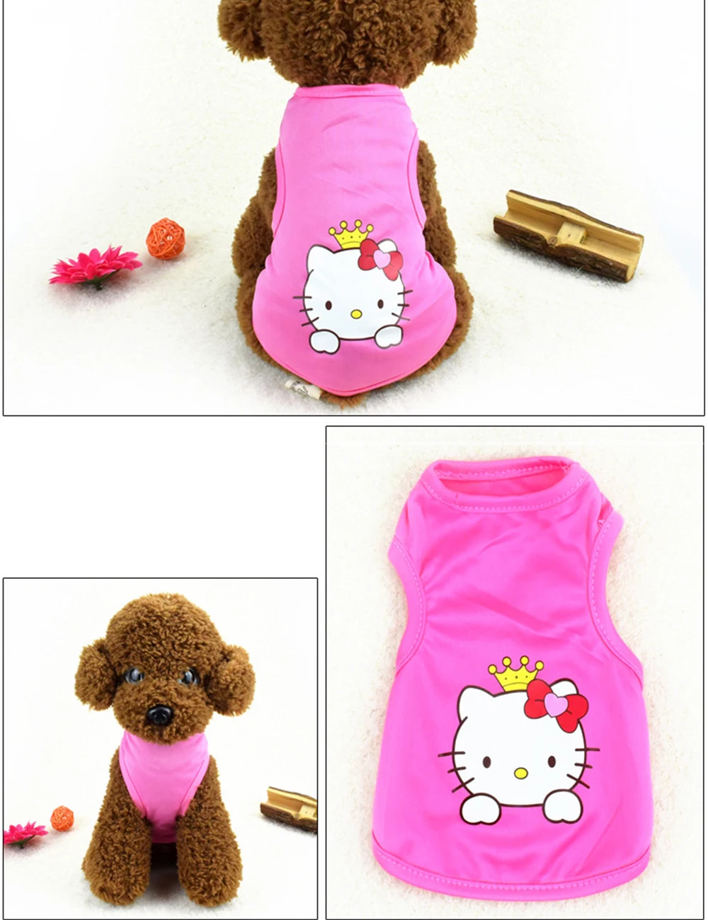Pet Cat Clothes for Cats Summer Vest T Shirt Dog Cat Clothes Costume for Small Dogs Cartoon Vest for Puppy 35 (29)