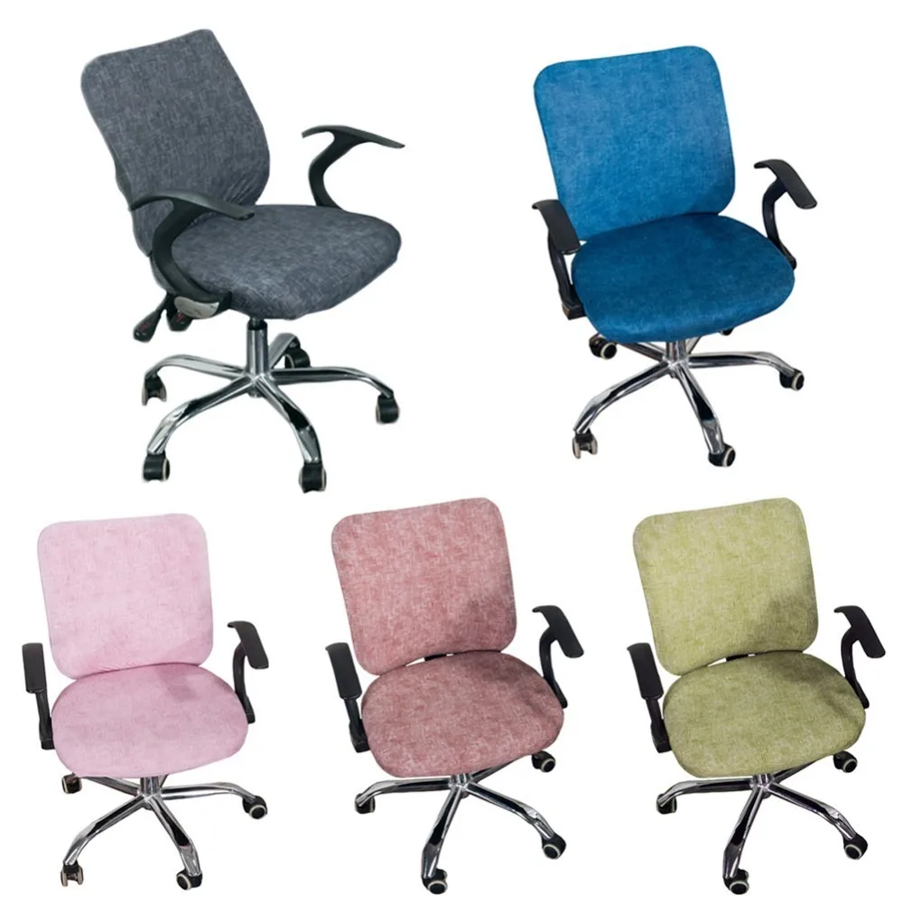 

2pcs/set Modern Spandex Computer Chair Cover Polyester Print Elastic Fabric Office Split Armchair Back Seat Case Washable