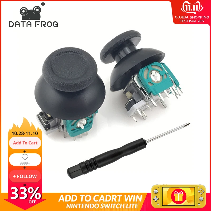 

Data Frog 2 Pcs 3D Analog Axis 3D Joystick Module Potentiometer With 2xBlack Thumbsticks For Playstation 4 PS4 Controller Repair