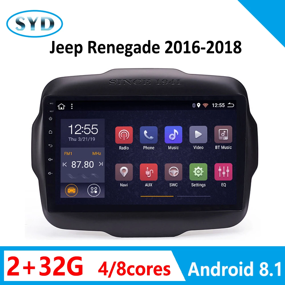 Автомагнитола с DVD плеером для Jeep Renegade мультимедийный плеер 8 ядерным процессором