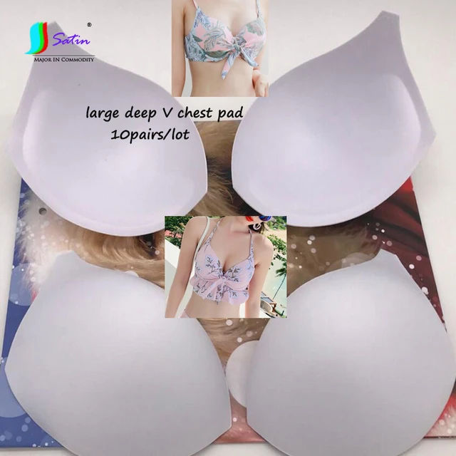 10pairs High Quality Large Size Thickening deep V Chest Pad Upper Thin  Lower Thick Bra Bikini Gathered Chest Sponge Chest Cup - AliExpress