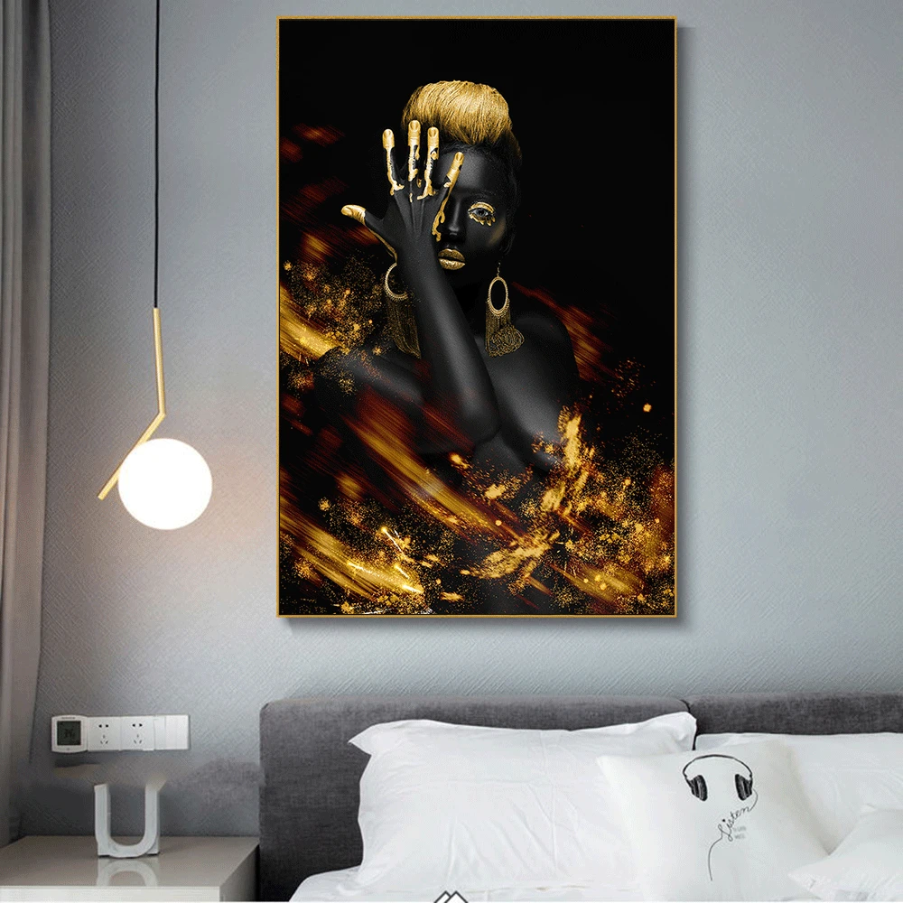Pintura en lienzo de Arte Moderno, carteles e impresiones de mujer desnuda  negra africana, imágenes artísticas de pared escandinavas para decoración  del hogar de la sala de estar - AliExpress