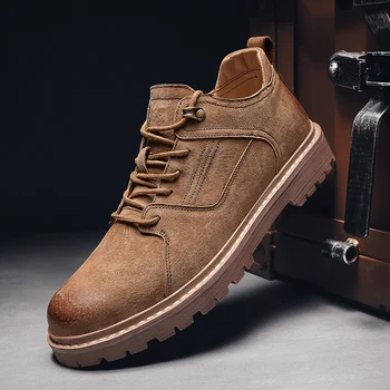 

2019 brand new fashion Men's casual leather shoes lace up travel sneaker male oxford Work shoes