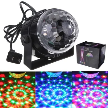 

RGB LED Party Light Disco Club DJ Crystal Magic Ball Automatic Effect Stage Light Lighting Disco for KTV Bar Stage Club Party