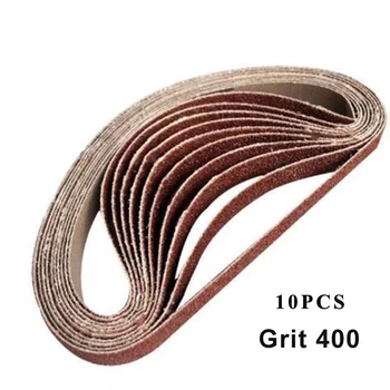 

10pcs 15*452mm Sanding Belts 60 120 240 400 600 Grit For Sander Tool Parts