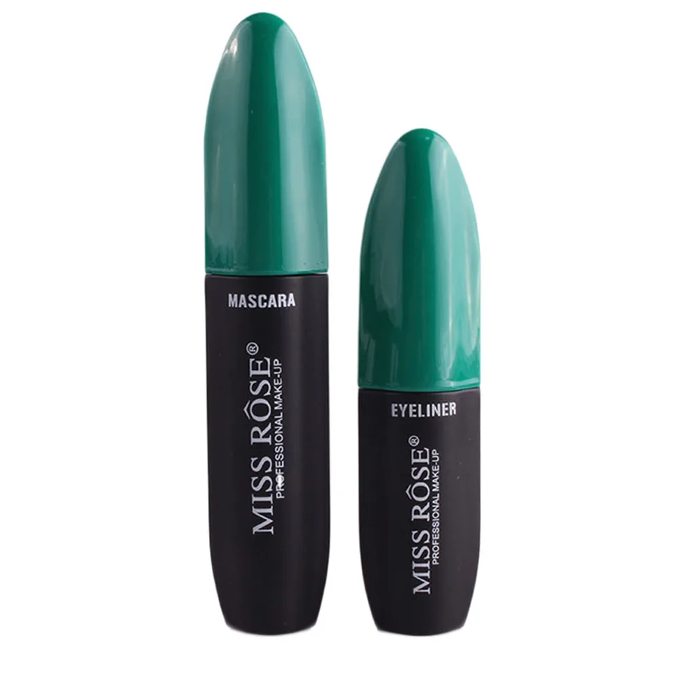 Профессиональный бренд Miss Rose Make Up 1 шт. черная жидкая подводка для глаз+ 1 шт. ресниц Водонепроницаемая 3D тушь для ресниц Макияж набор