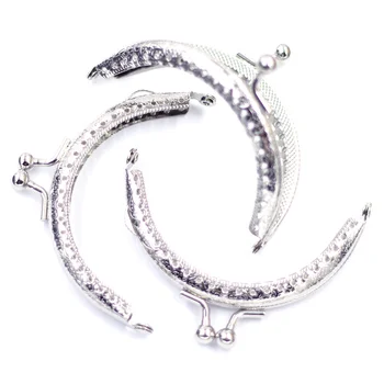 

10Pcs Silver Tone Flower Metal Arch Frame Kiss Clasp Lock For Purse Bag Handbag Handle Findings 8.5x6cm