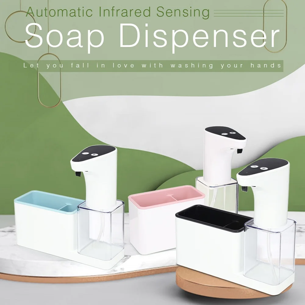 

450ml Bathroom Infrared Sensing Automatic Foam Soap Touchless Dispenser With Storage Function Toothbrush Toothpaste Smart Sensor
