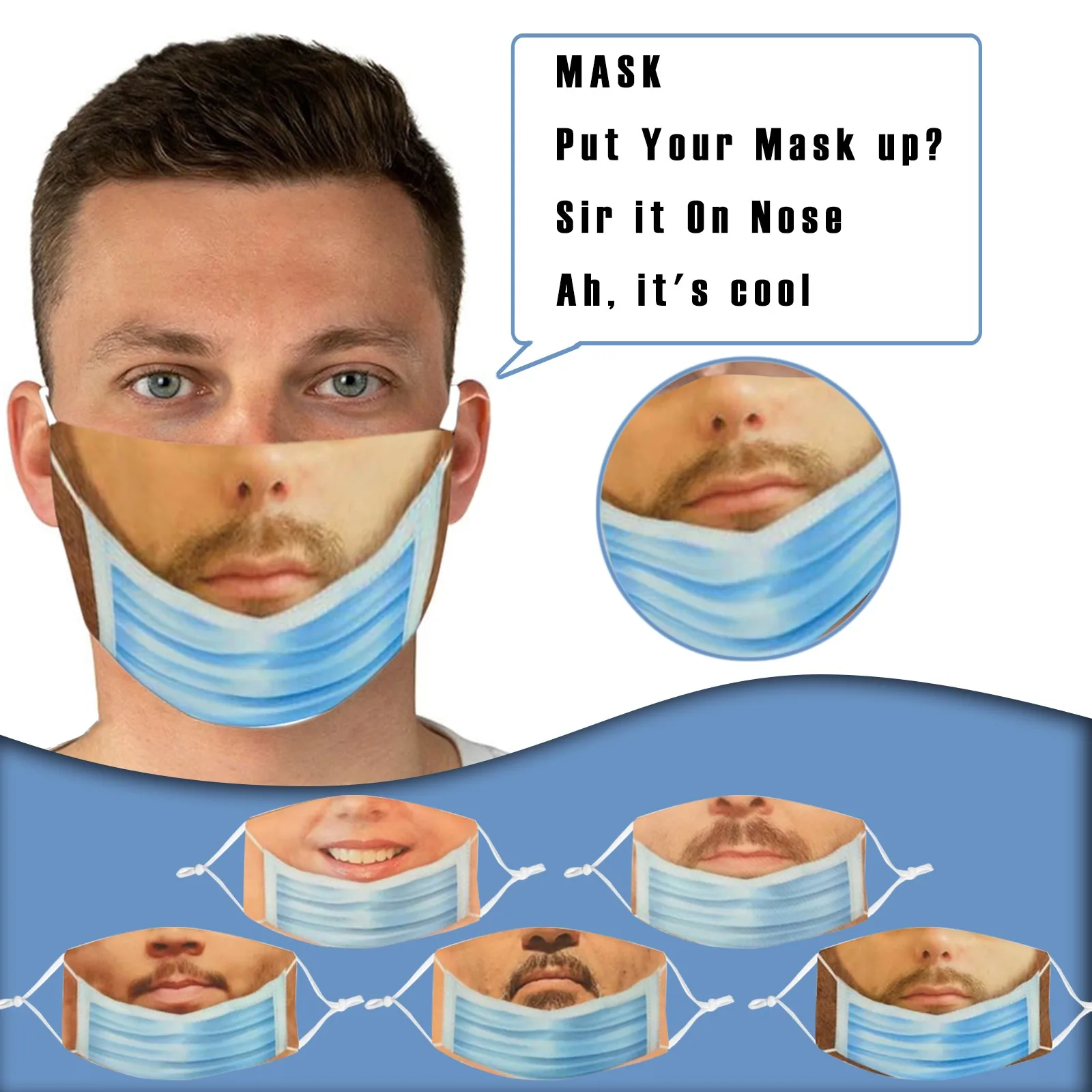 Funny Expression Mask For Face Adult Fashion Face Mask Prank Women Man