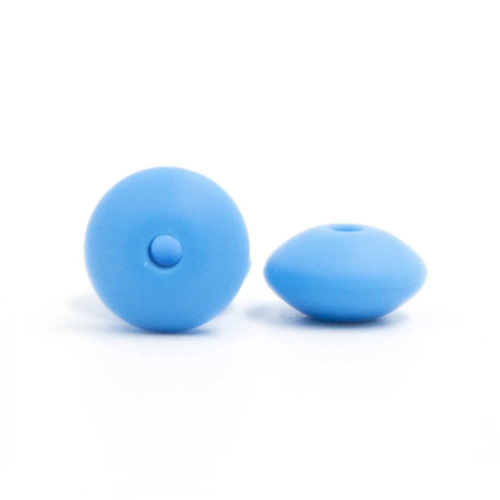 GYLAXIDO 50 шт. Lentil силиконовые бусины 12 мм Perle Siliconen Kralen DIY бисера детское колье Прорезыватель игрушки пищевой бусины «счеты» - Цвет: Skye Blue