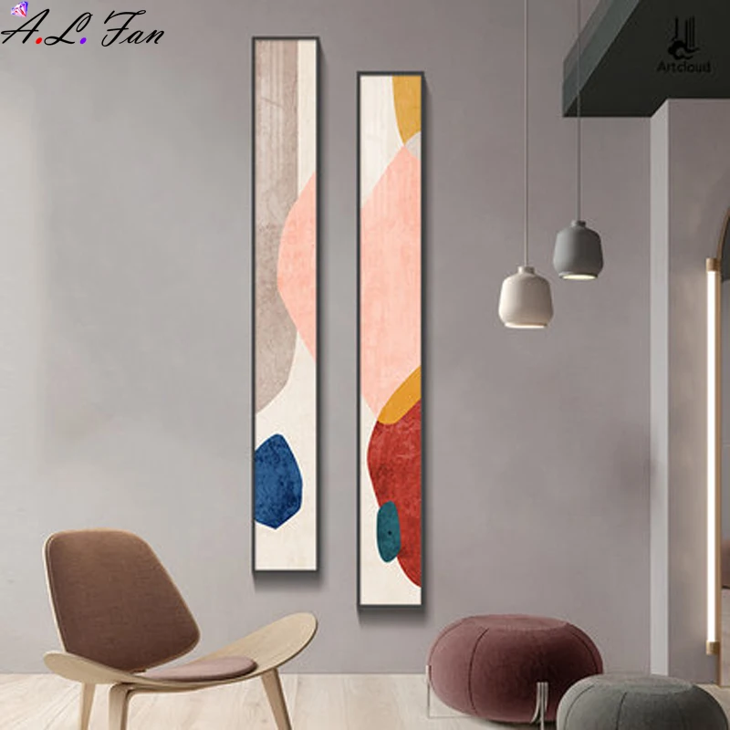 Creative double-sided living room wall decoration painting Nordic corridor paintings modern minimalist personality porch mural | Дом и сад