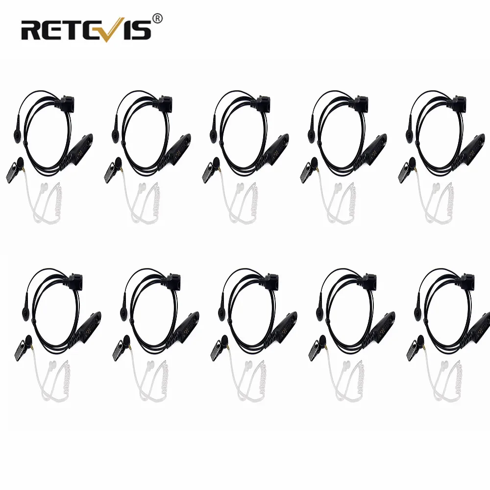

10pcs Multi-Pin Earpiece PTT MIC Headset for Motorola GP328 GP338 GP340 GP380 Walkie Talkie with Covert Acoustic Tube C2104A