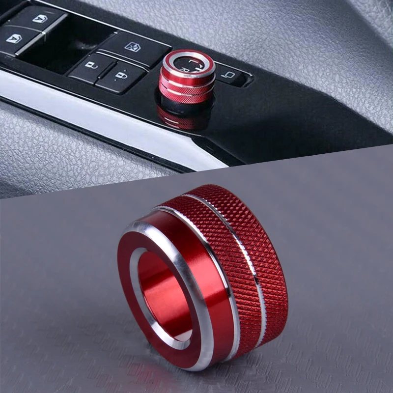 

DWCX Aluminium Alloy Red Car Door Rearview Mirror Control Adjustment Switch Ring Circle Trim fit for Toyota Corolla 2020
