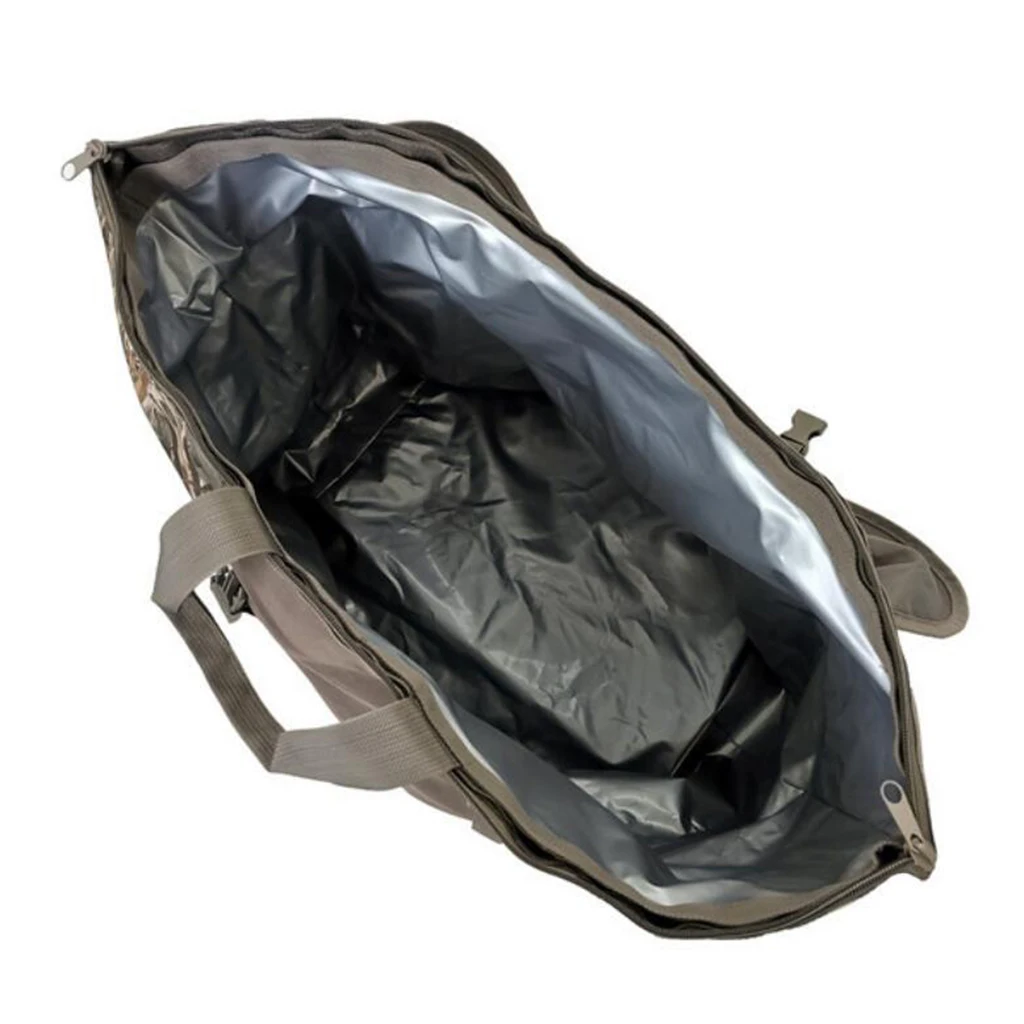 Waders Bag for Fishing and Hunting, Wader Storage Carrier Case Tote with Shoulder Strap and Ground Sheet, Camo