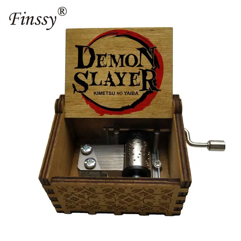 17music-01 Demon slayer принт замок в небе деревянная музыкальная шкатулка деревянные музыкальные Коробки Подарки для детей день рождения Дети друзья косплей подарок - Цвет: 17music-01