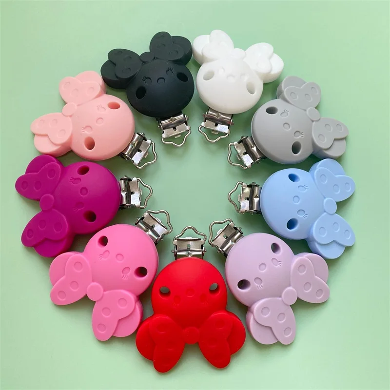 3pcs Mouse Silicone Pacifier Clip DIY Baby Teething Teether Necklace Bead Tool Nurs Gift Accessories Baby Teething Items cute