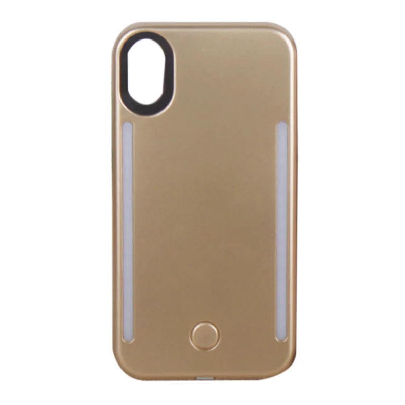 Чехол для селфи с подсветкой для Iphone Xs, перезаряжаемый светодиодный фонарь для вспышки Selfie, чехол с задней и передней подсветкой(Золотой