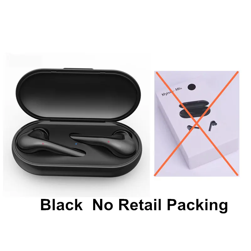 Black TWS 5,0, Bluetooth наушники, отпечаток пальца, сенсорные беспроводные наушники, спортивные наушники, двойной микрофон, гарнитура, шумоподавление, 3D Ststereo - Цвет: Black