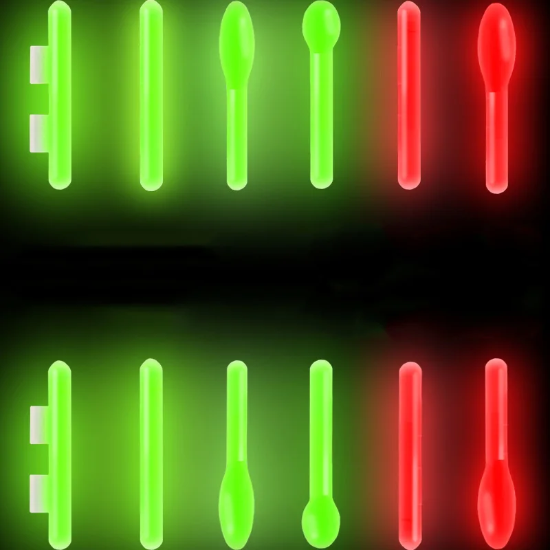 50packs/lot Red/Yellow Light sticks Clip On Luminous Lightstick Float  Bobber Glow Stick Night Fishing accessories A355