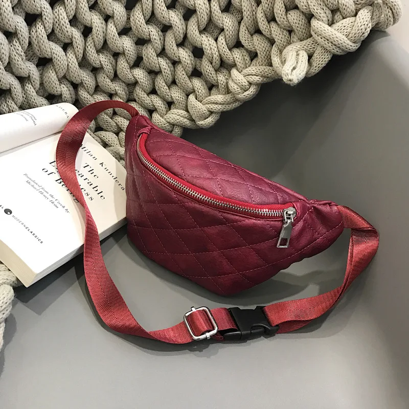 

-Autumn Pu Rhombus Fashion & Sports Wallet Chest Pack Shell-Type Multi-functional WOMEN'S Bag