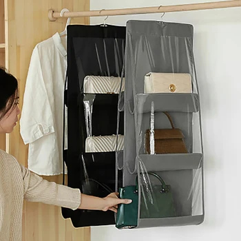

Storage Hanging Bag Transparent Bag Wardrobe Wall Storage Bag Non-Woven Storage Rack Home Dormitory Wardrobe