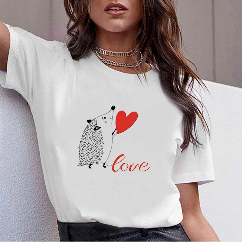 

Fashion Hedgehog theme T Shirt Women Lovely Print Short Sleeved O-neck T-shirt Vintage Vogue Ullzang Tshirt Harajuku Tops